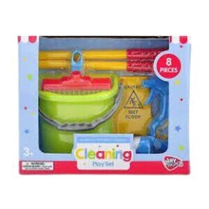 Kids Cleaning Playset with Toy Broom, Mop, Duster & Accessories - New